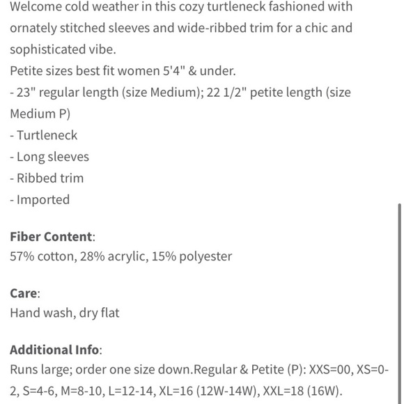 Caslon Blush Coral Cowl Turtleneck Sweater Textured Ribbed Knit Women Small - Picture 9 of 9